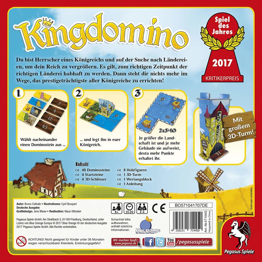 Rückseite der Kingdomino-Spielverpackung