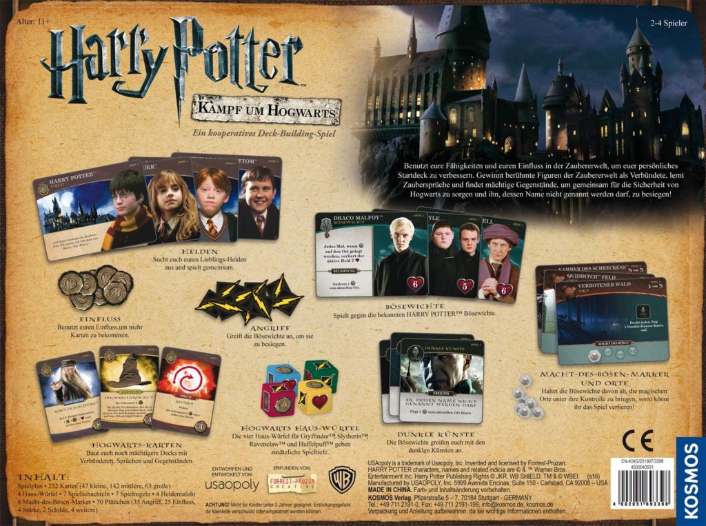 Rückseite der Spielverpackung von Harry Potter: Kampf um Hogwarts